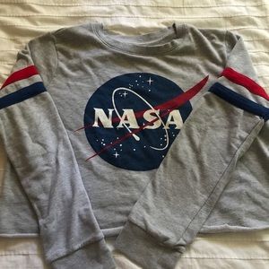 NASA Cropped Crewneck Sweater